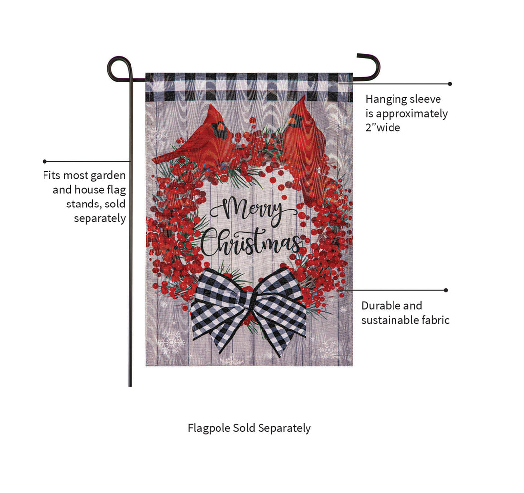 Country Berry Wreath Moire Garden Flag