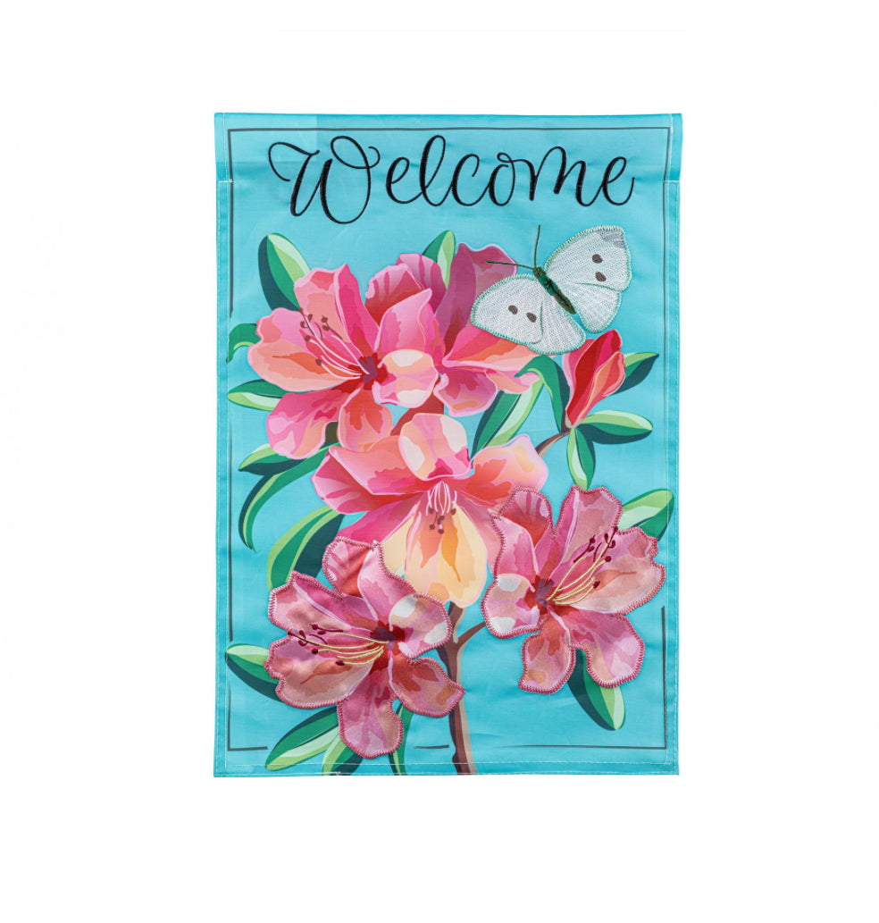 Vivid Azaleas Appliqué Garden Flag