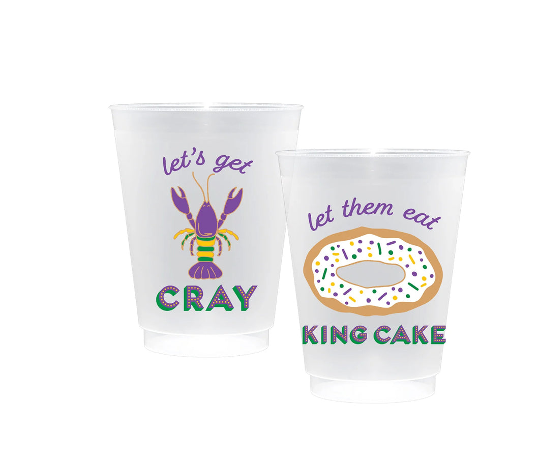 Mardi Gras Shatterproof Frost Flex Plastic Cups