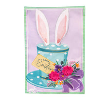 Load image into Gallery viewer, Happy Easter Floral Hat Appliqué Garden Flag
