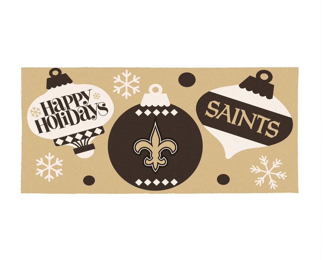 New Orleans Saints Christmas Flocked Coir Sassafras Insert