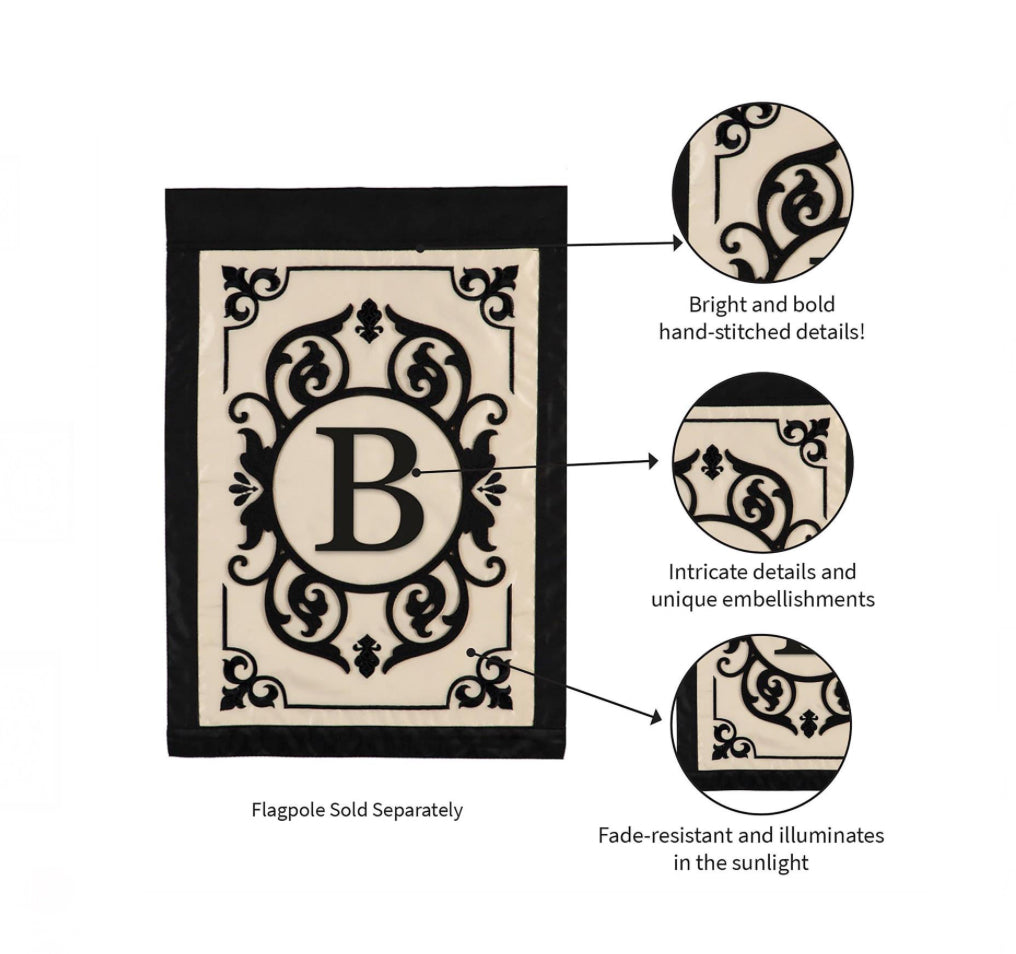 Cambridge B Monogram Garden Flag