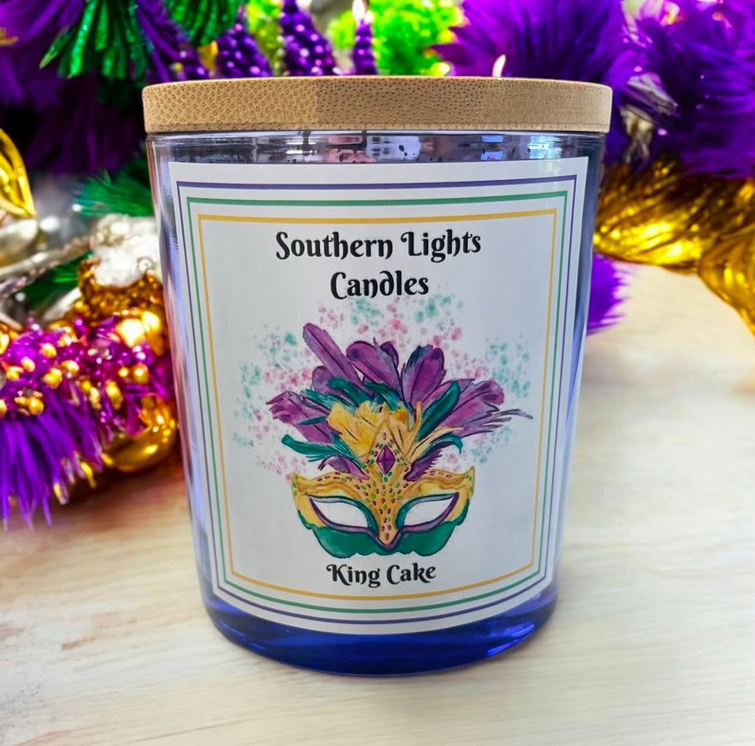 King Cake Purple Mercury Glass Candle