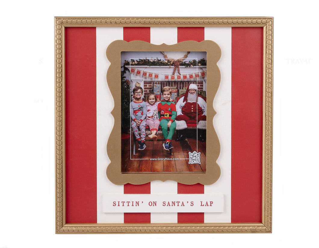 Gold Trimmed Sittin On Santa’s Lap Frame