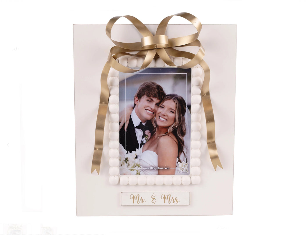 Mr. & Mrs. Gold Bow Frame