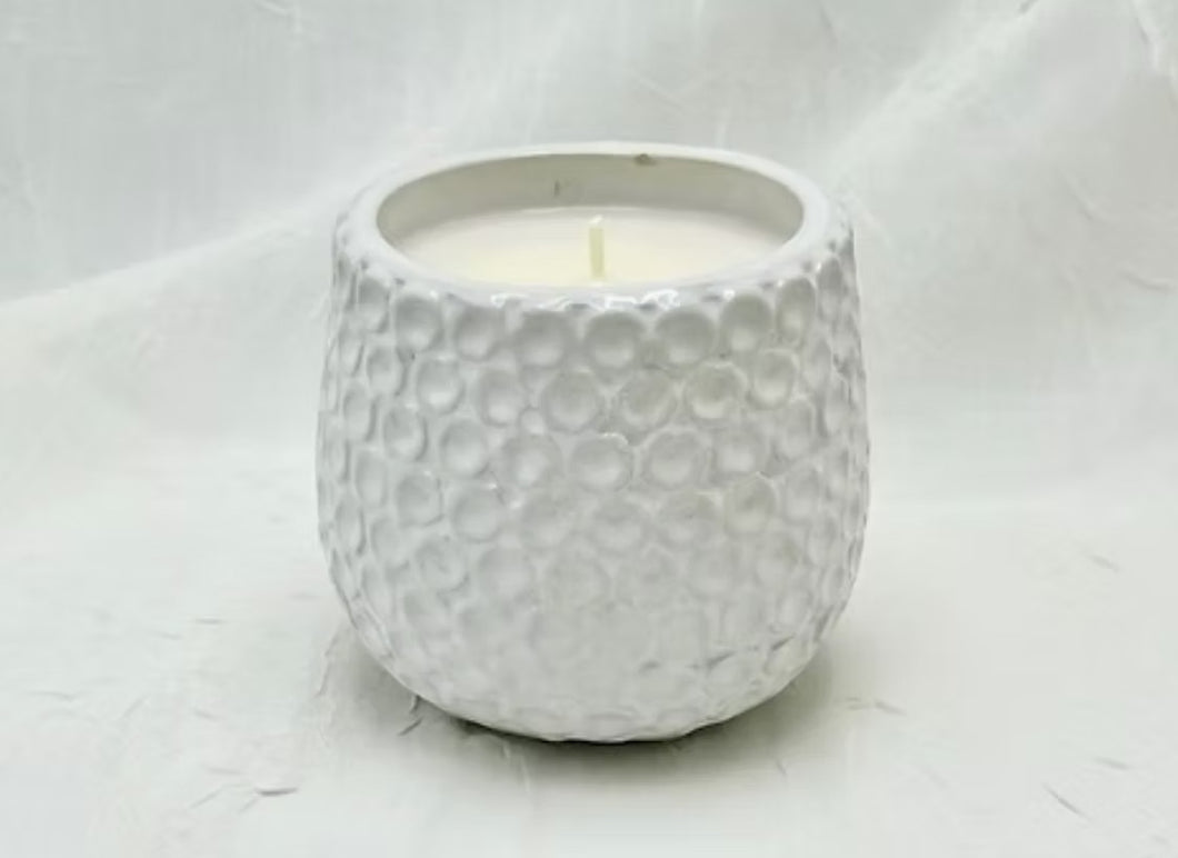 Mahogany Teakwood Textured Ceramic Candle