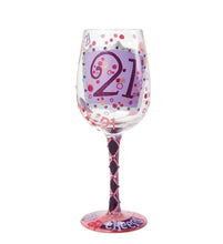 Load image into Gallery viewer, Happy 21st Birthday Lolita Wine Glass
