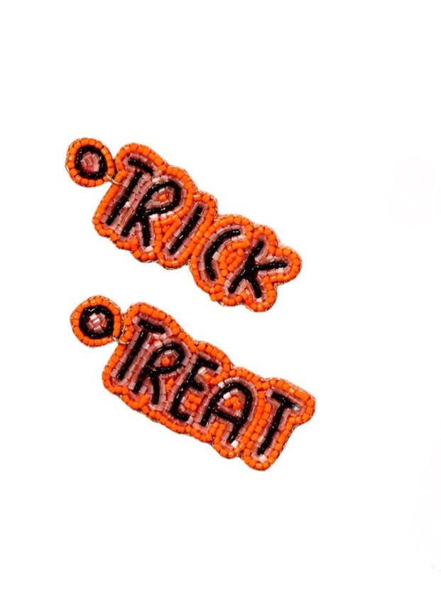 Trick or Treat Beaded Halloween Earrings