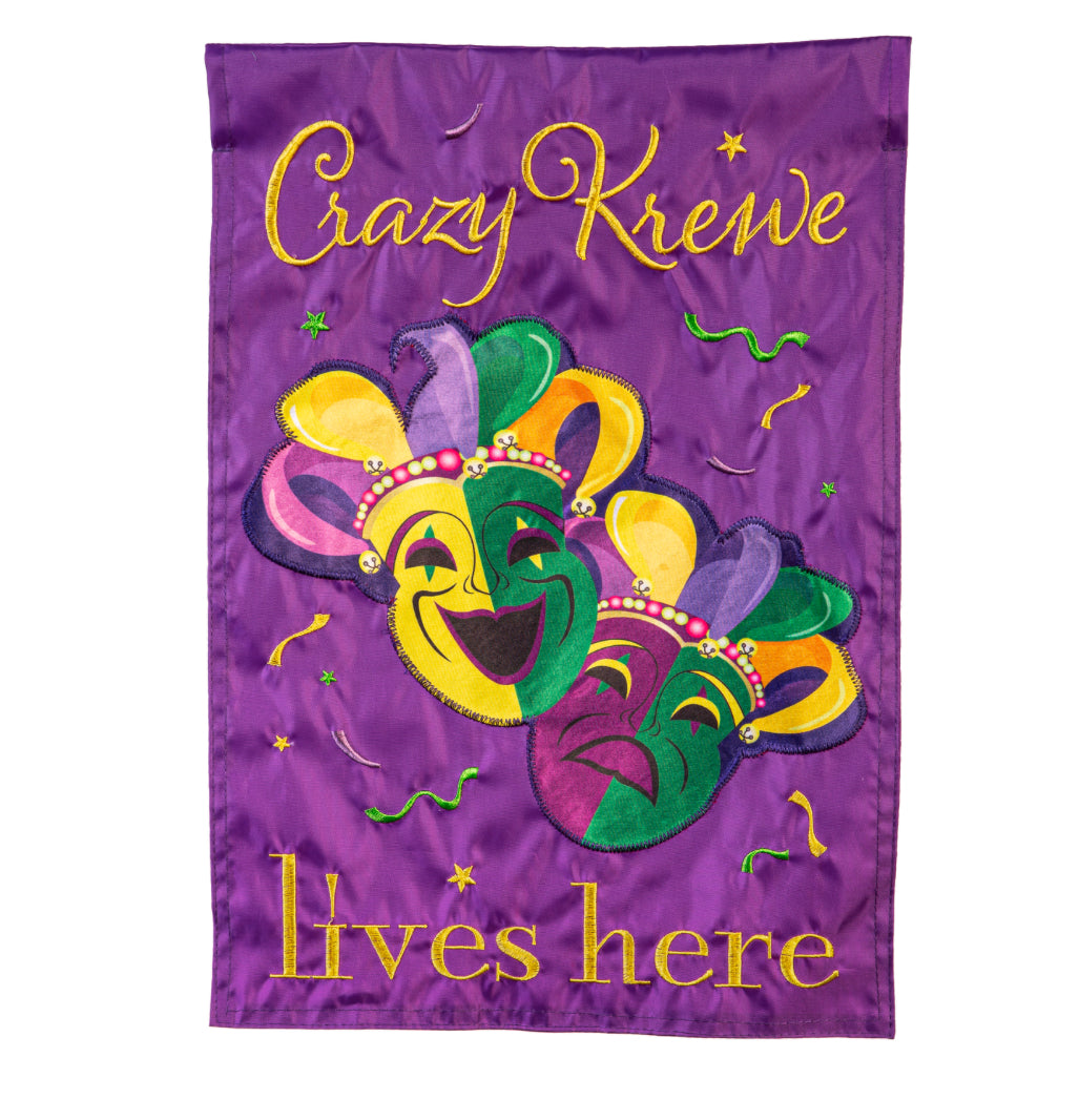 Crazy Krewe Lives Here House Flag