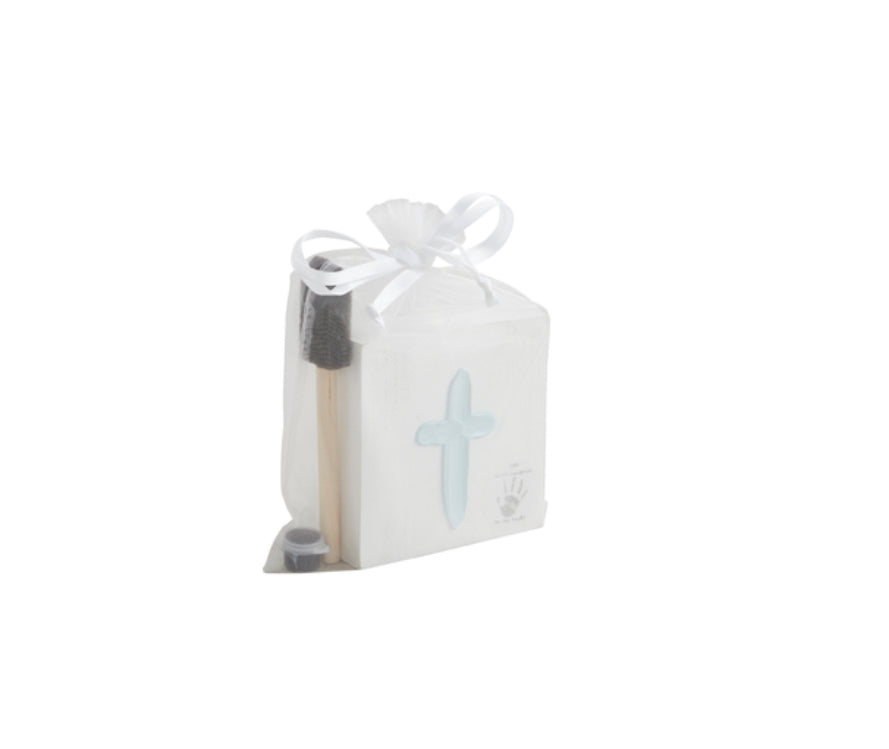 Blue Cross Handprint Block