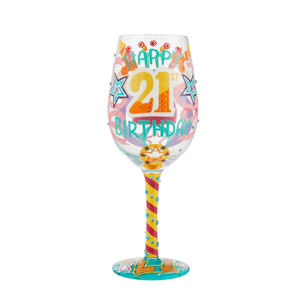 Happy 21st Birthday Lolita Wine Glass