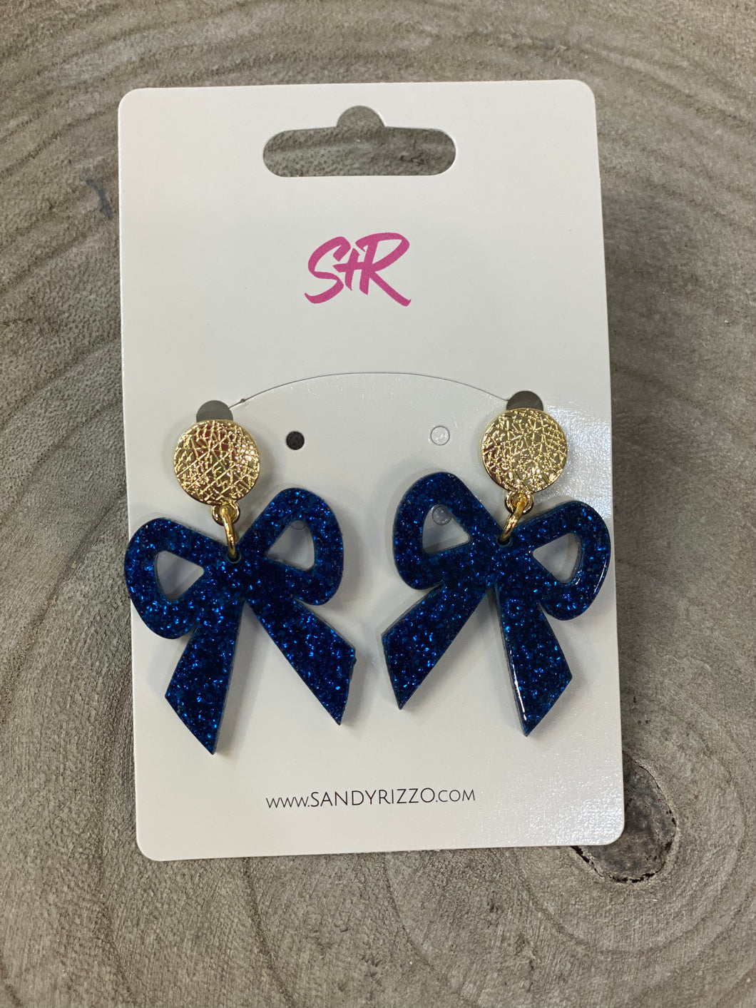 Glitter Bow Dangle Earrings