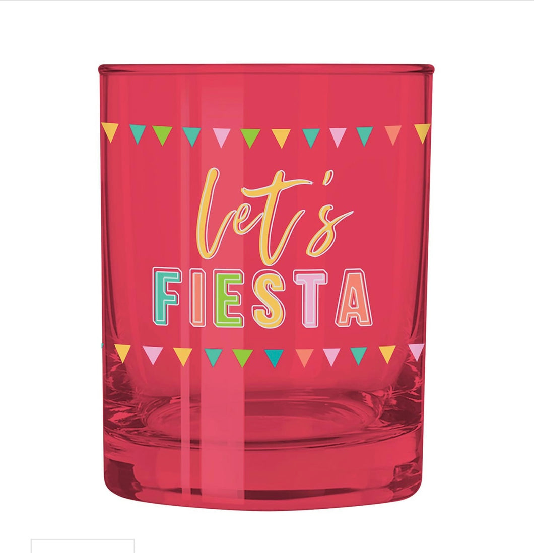 Let's Fiesta Rocks Glass