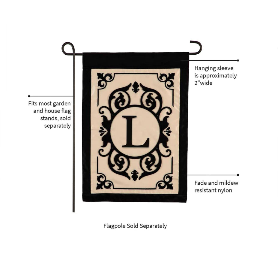 Cambridge L Monogram Garden Flag