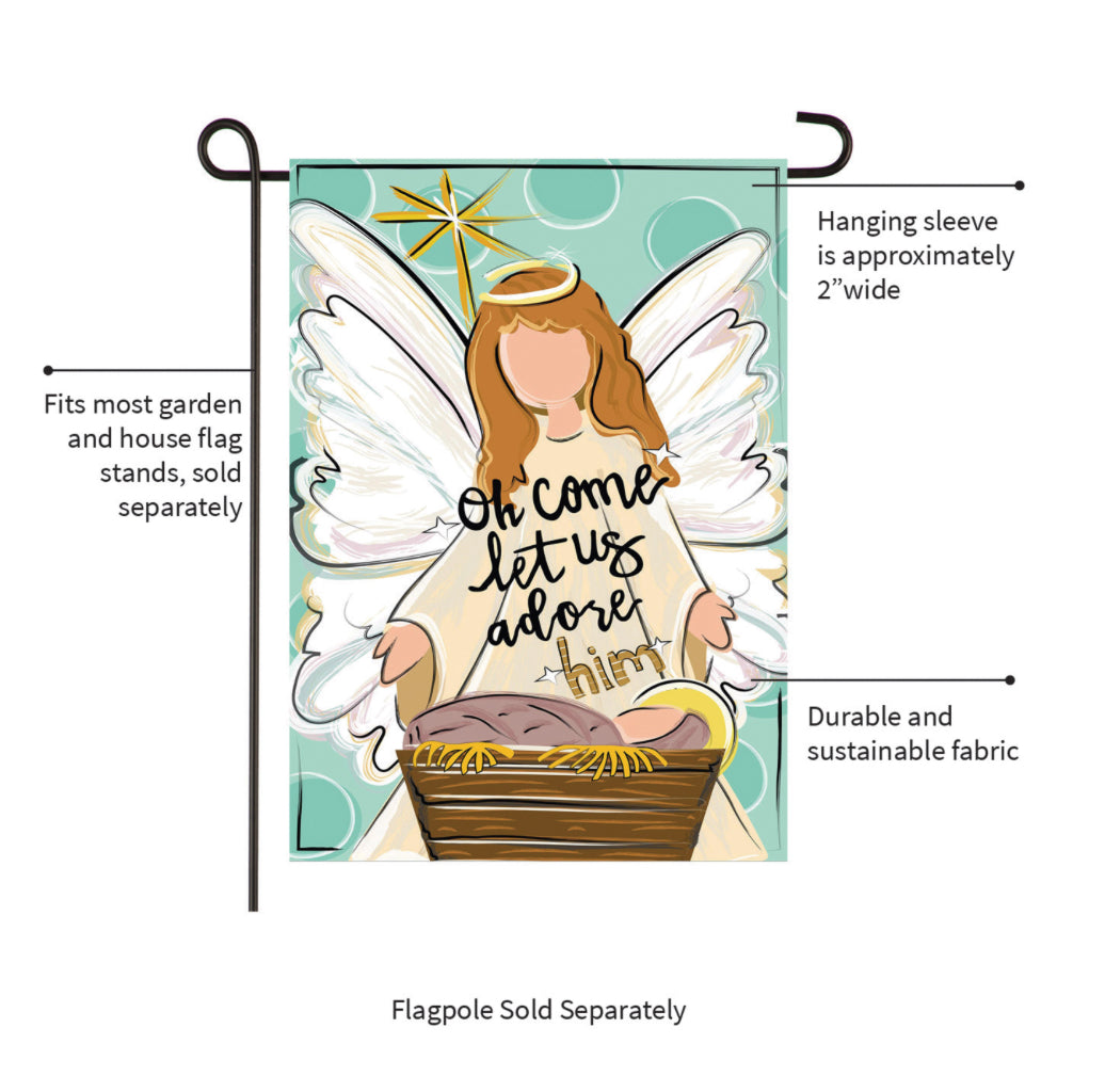 Oh Come Let Us Adore Him Garden Flag
