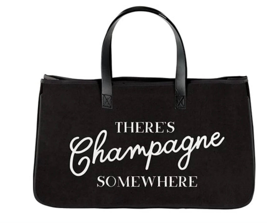 Champagne Somewhere Black Tote