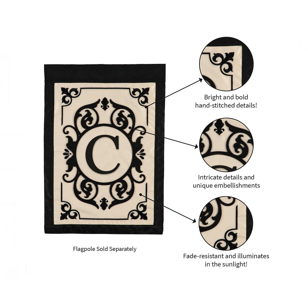 Cambridge C Monogram Garden Flag