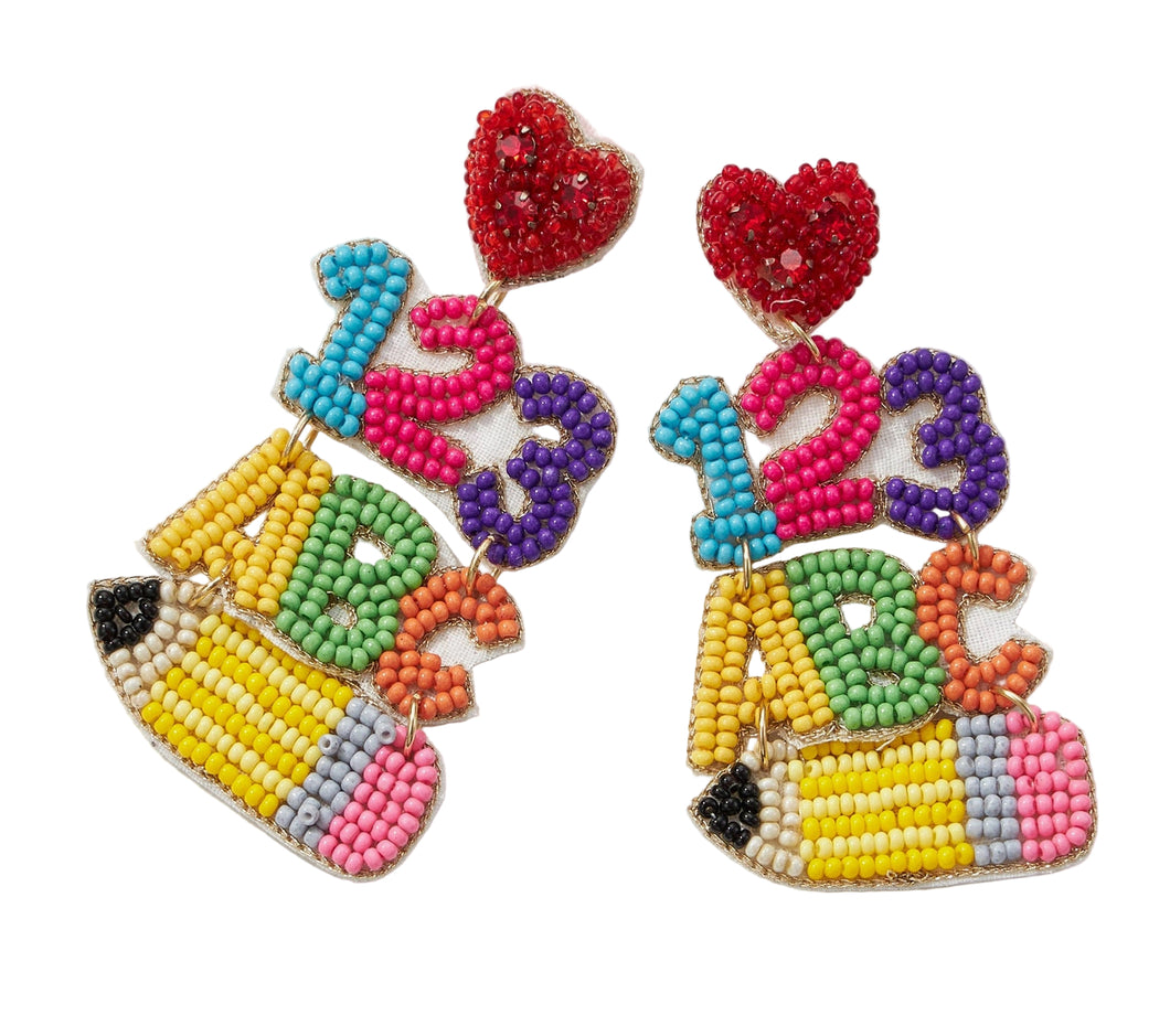 123/ABC Beaded Earrings