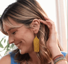 Load image into Gallery viewer, Michele Solid Beaded Fringe Earrings Yellow
