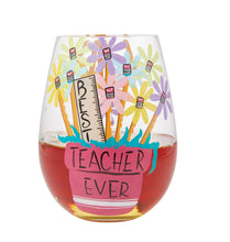 Load image into Gallery viewer, Best Teacher Ever Lolita Stemless Glass
