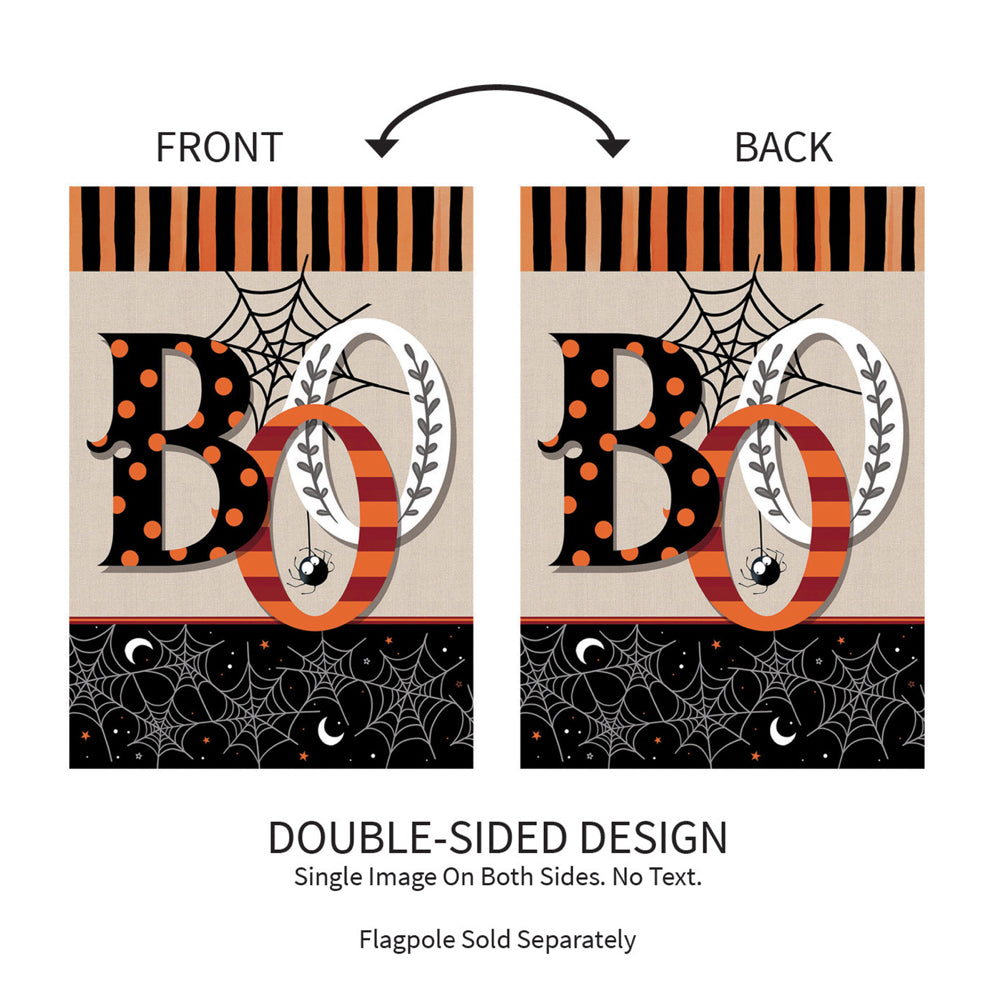 Polka Dot & Stripes BOO Suede Garden Flag