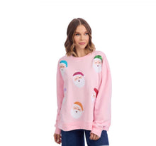 Load image into Gallery viewer, Blush Santa Sparkle Sweatshirt
