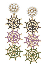 Load image into Gallery viewer, Spider Web Drop Pearl Earrings
