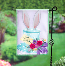 Load image into Gallery viewer, Happy Easter Floral Hat Appliqué Garden Flag
