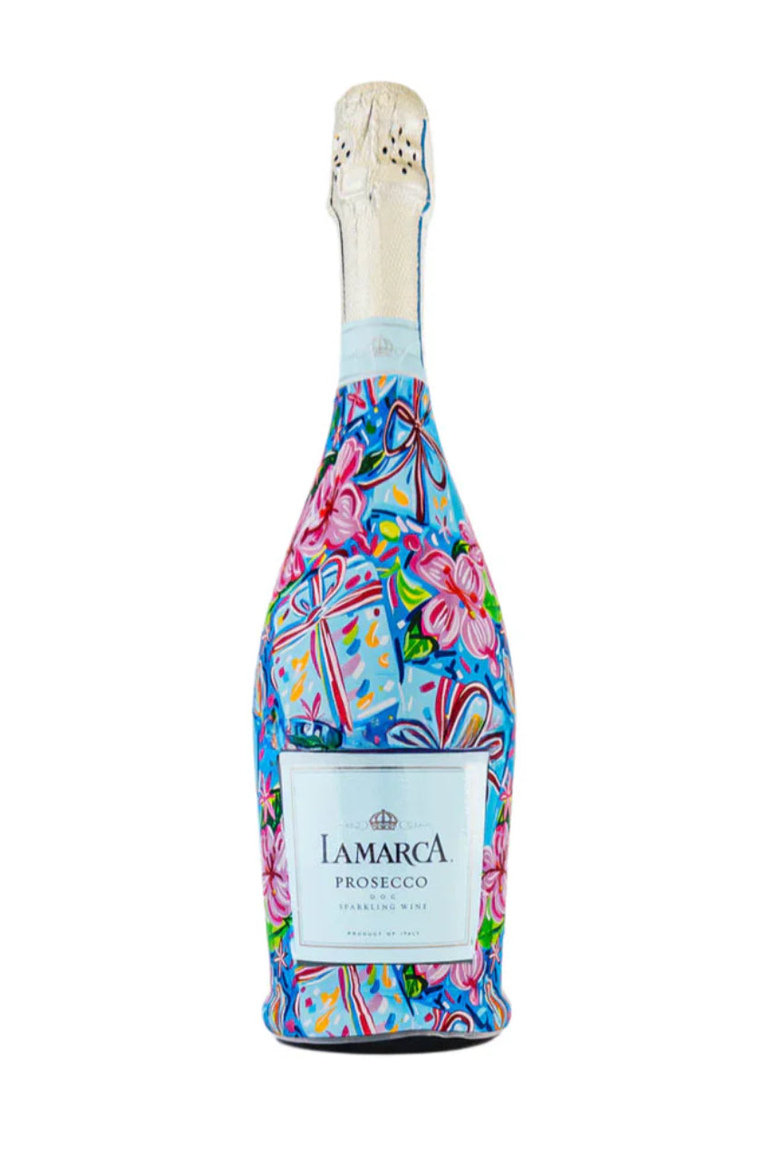 Preppy Happy Birthday Brushed Presents La Marca Bottle Wrap