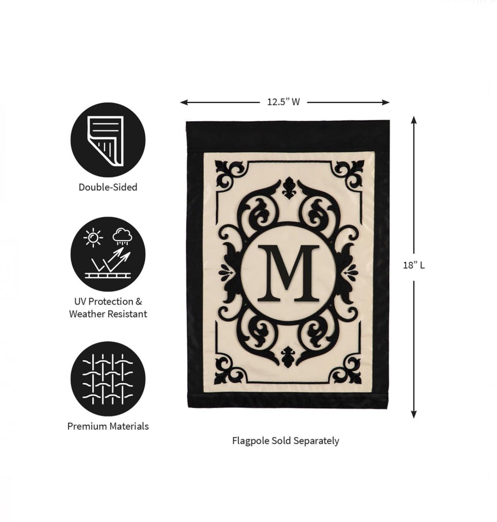 Cambridge M Monogram Garden Flag