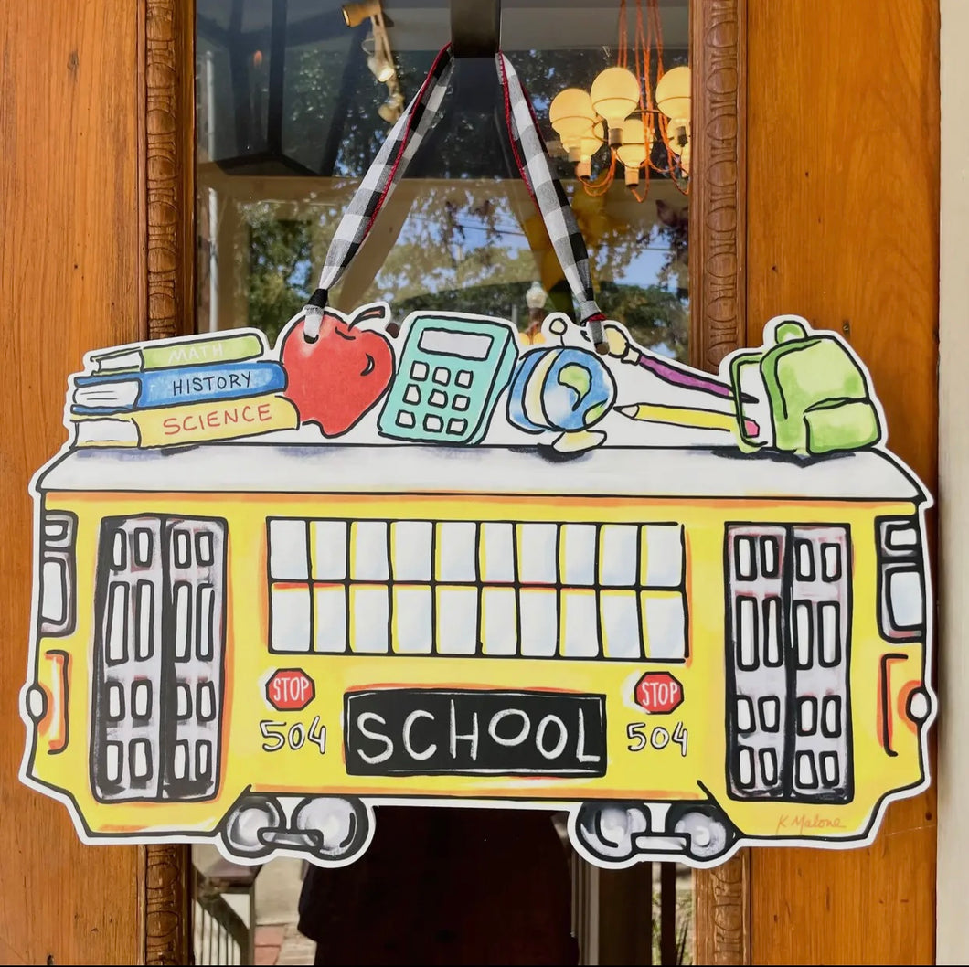 School Bus Streetcar Door Decor