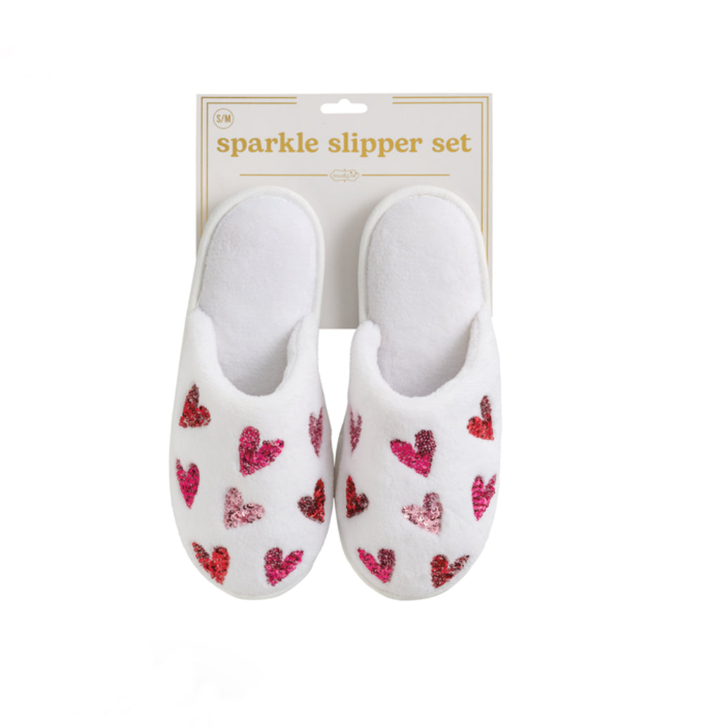 White Heart Slippers