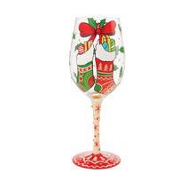 Load image into Gallery viewer, Stockings With Care Lolita Wine Glass
