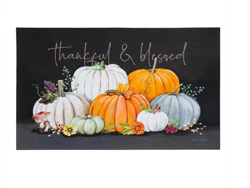Thankful & Blessed Door Mat