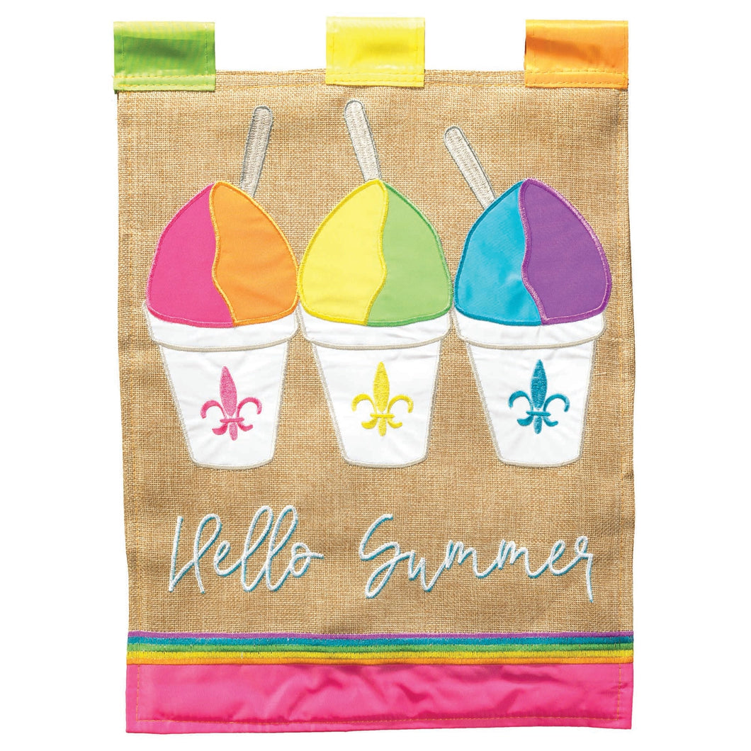 Hello Summer Snoball Garden Flag