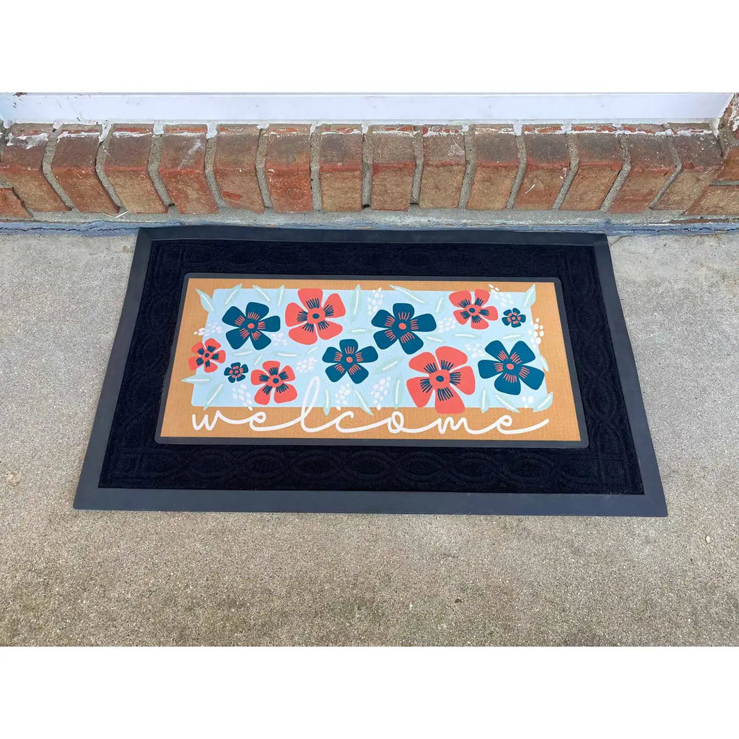 Welcome Flowers Door Mat Insert