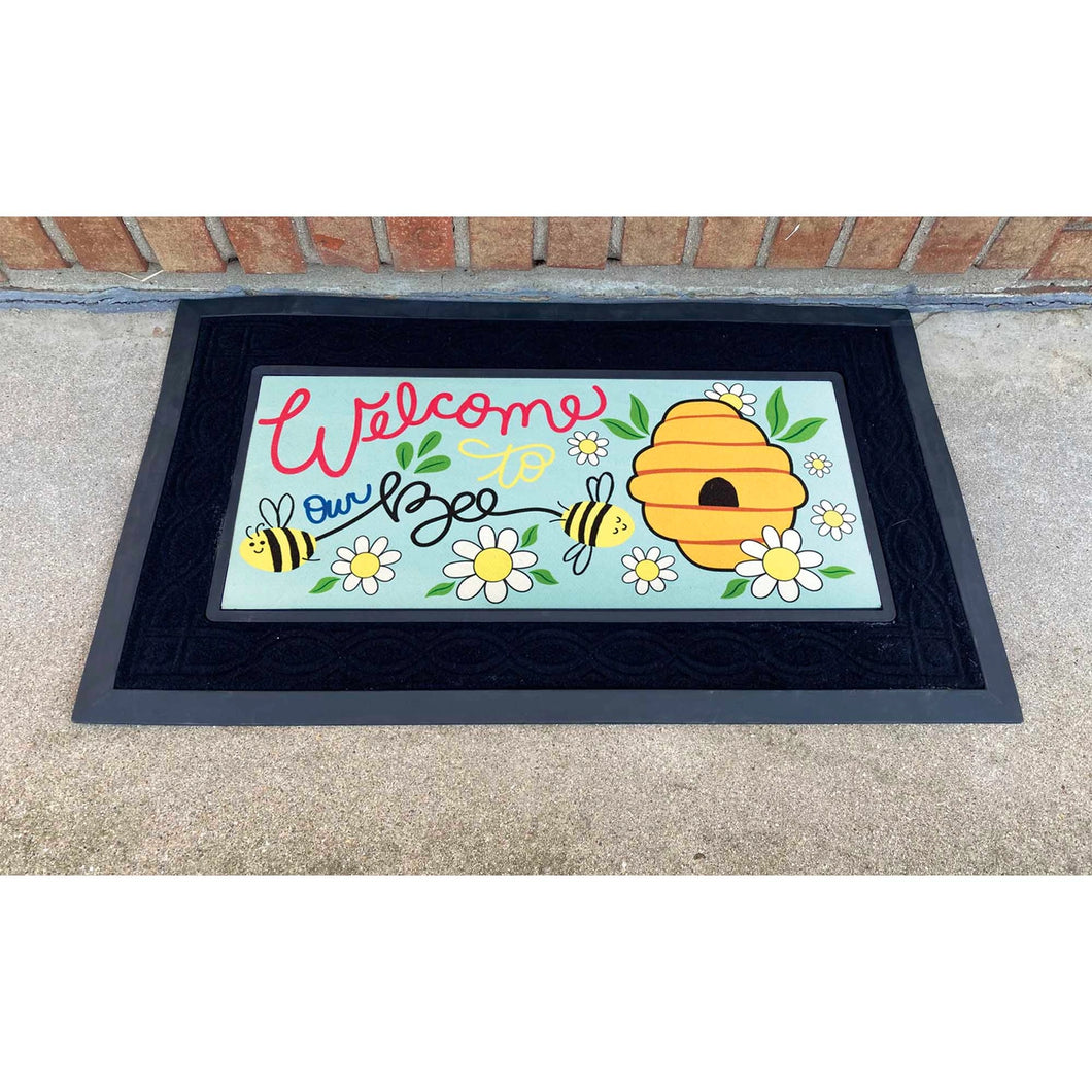 Welcome To Our Bee Hive Door Mat Insert