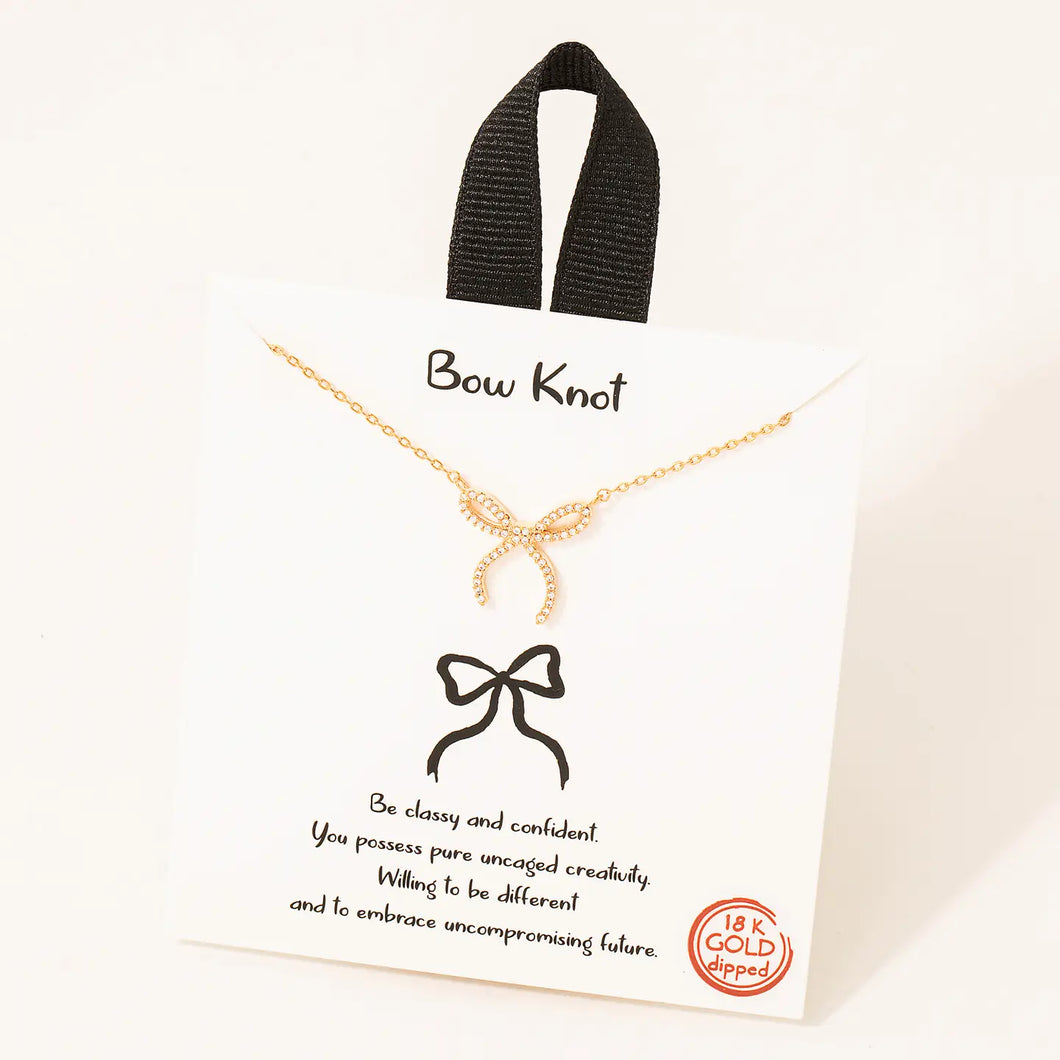 Bow Knot Carded Necklace