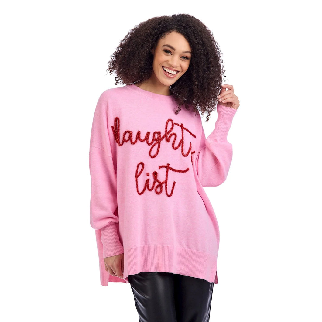 Naughty List Pink Sweater