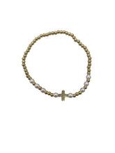 Load image into Gallery viewer, Pearl and Cross Bracelet
