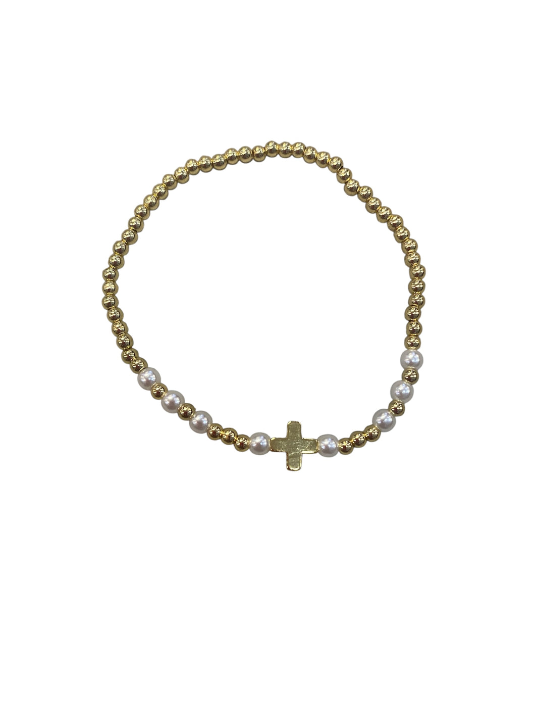 Pearl and Cross Bracelet