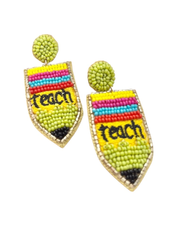 Teach Pencil Post Earrings