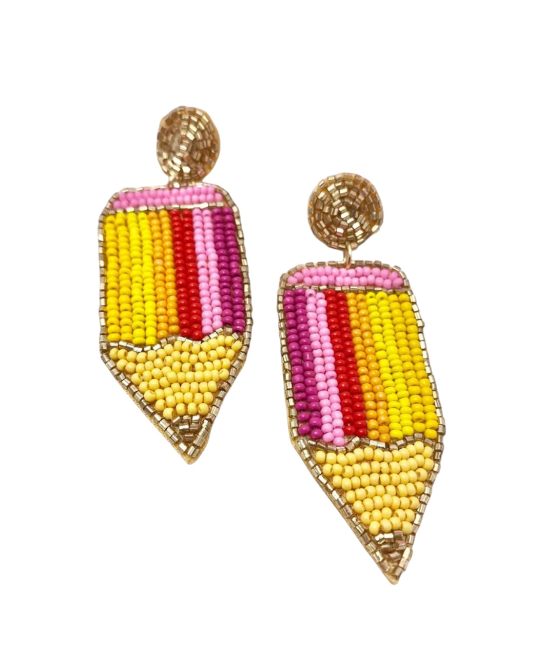 Pencil Beaded Earrings