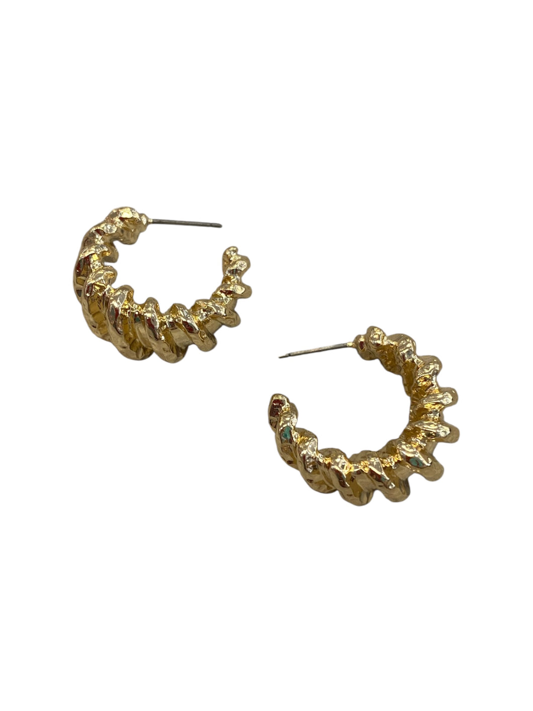 Thick Twisted Gold Hoops