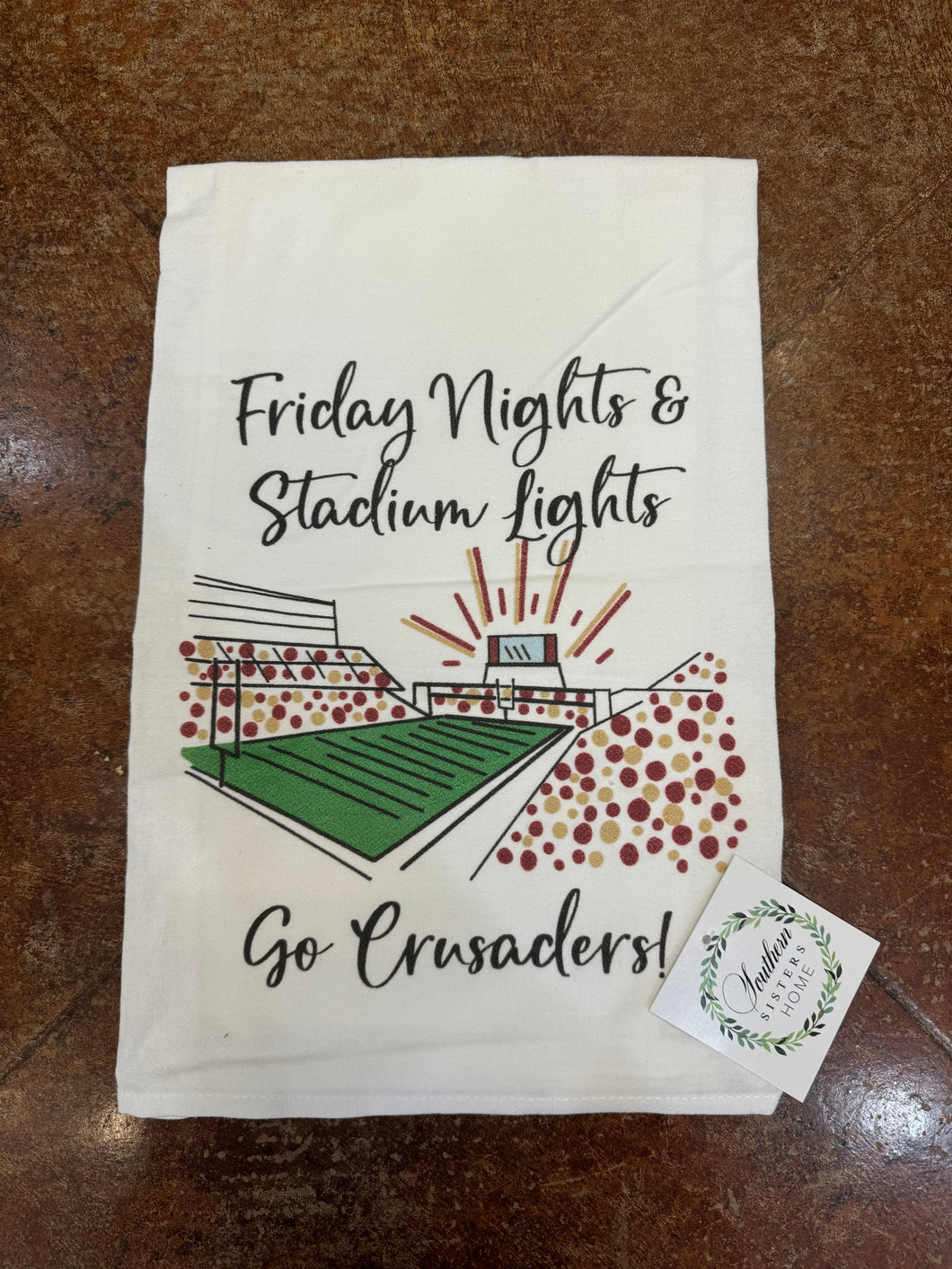 Friday Nights Go Crusaders Kitchen Towel