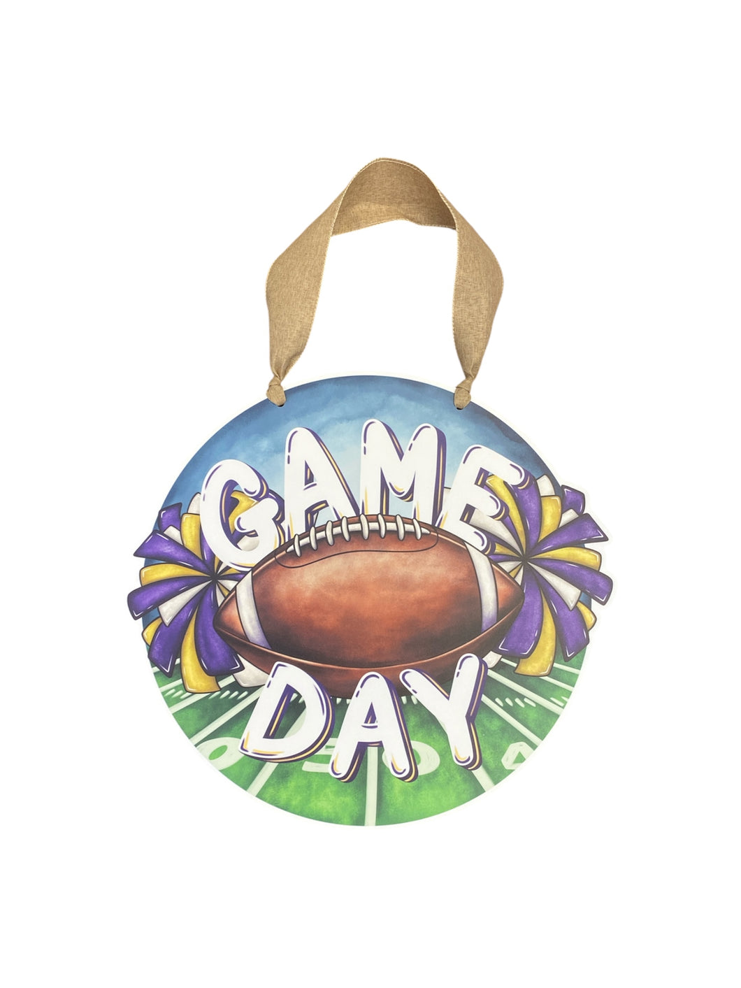 Purple & Gold Game Day Door Hanger