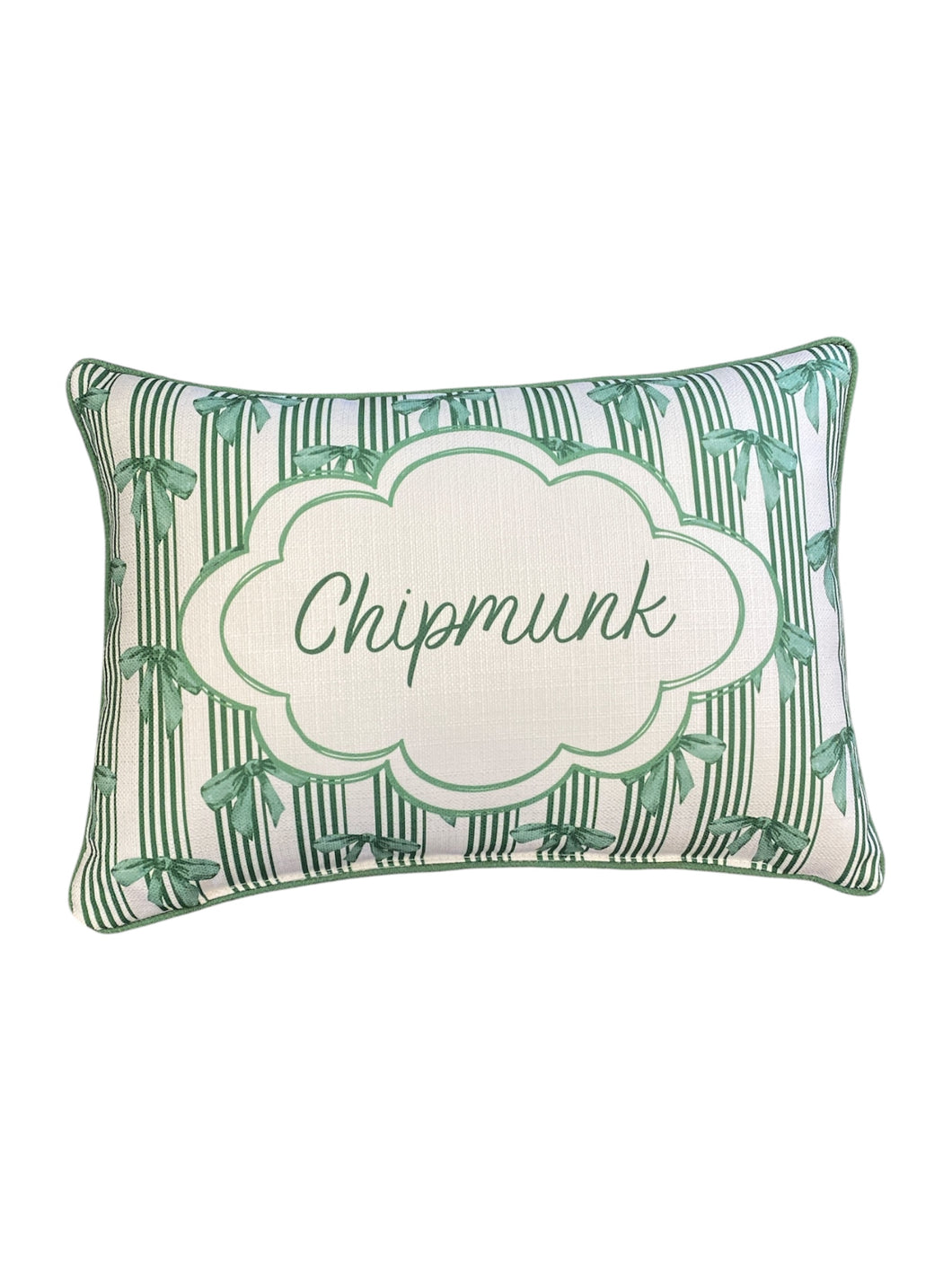 Chipmunk Bow Lumbar Pillow