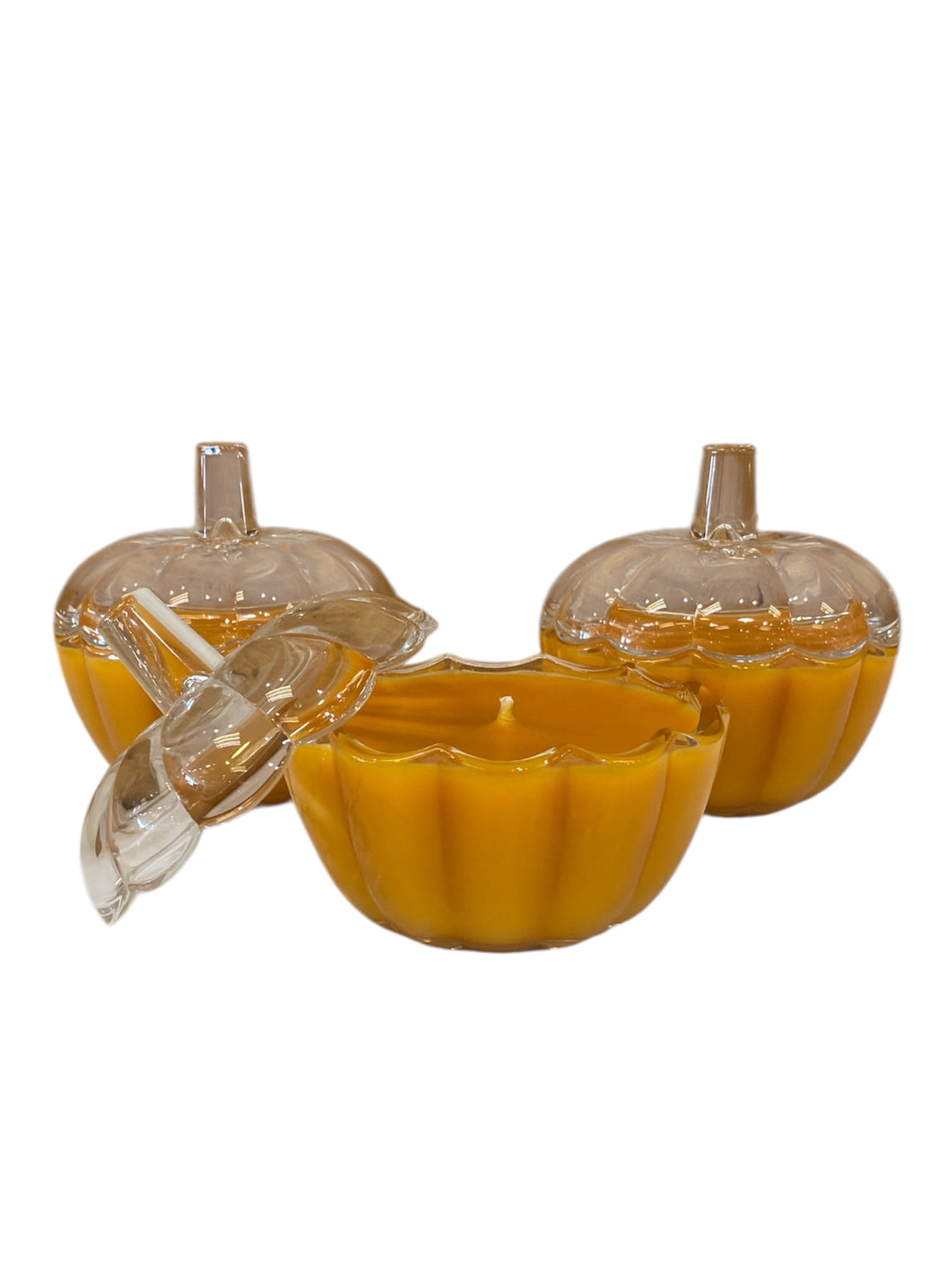 Orange Glass Pumpkin Candle