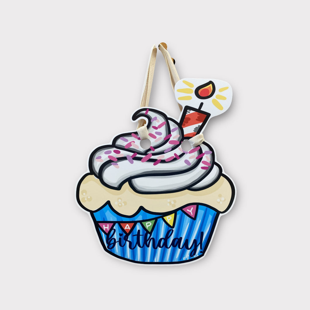 Happy Birthday Cupcake Door Decor