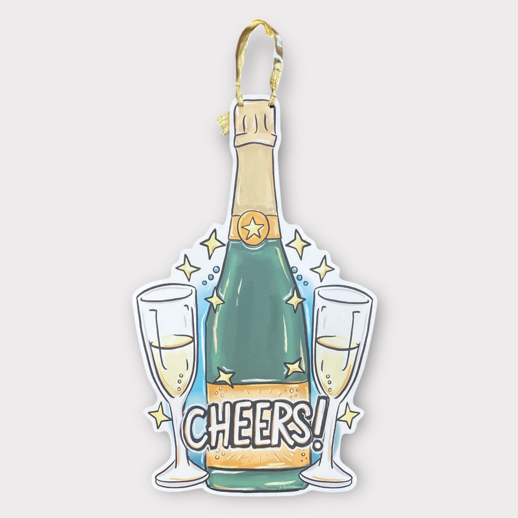 Champagne Cheers Door Hanger